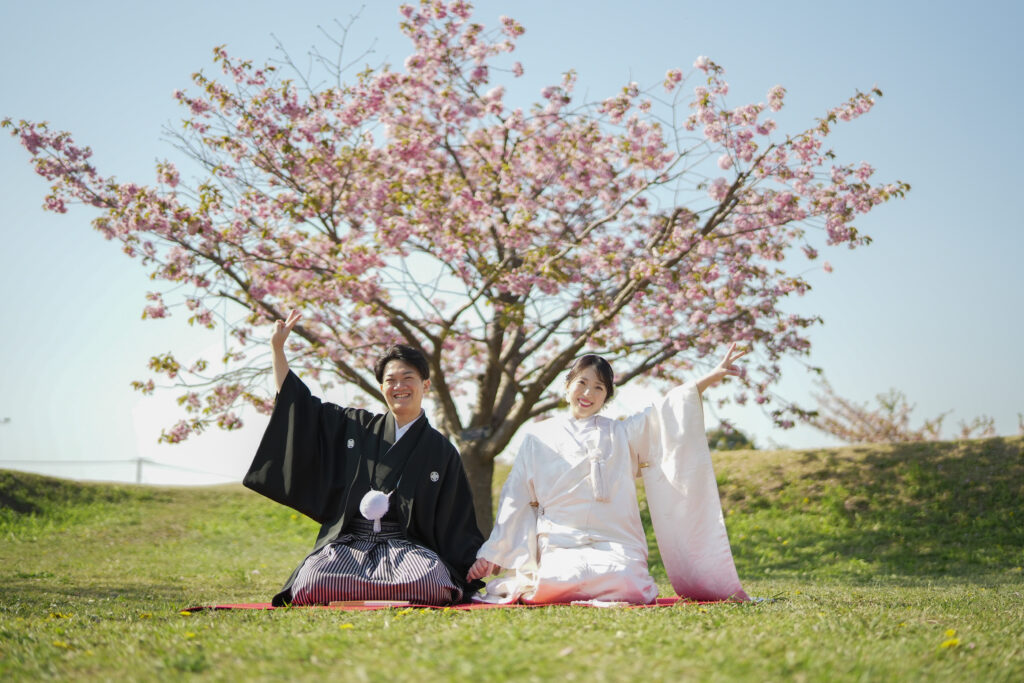 函館五稜郭春の桜ローケーションフォトウエディング
